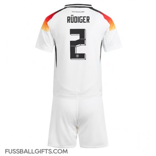 Deutschland Antonio Rudiger #2 Fußballbekleidung Heimtrikot Kinder EM 2024 Kurzarm (+ kurze hosen)